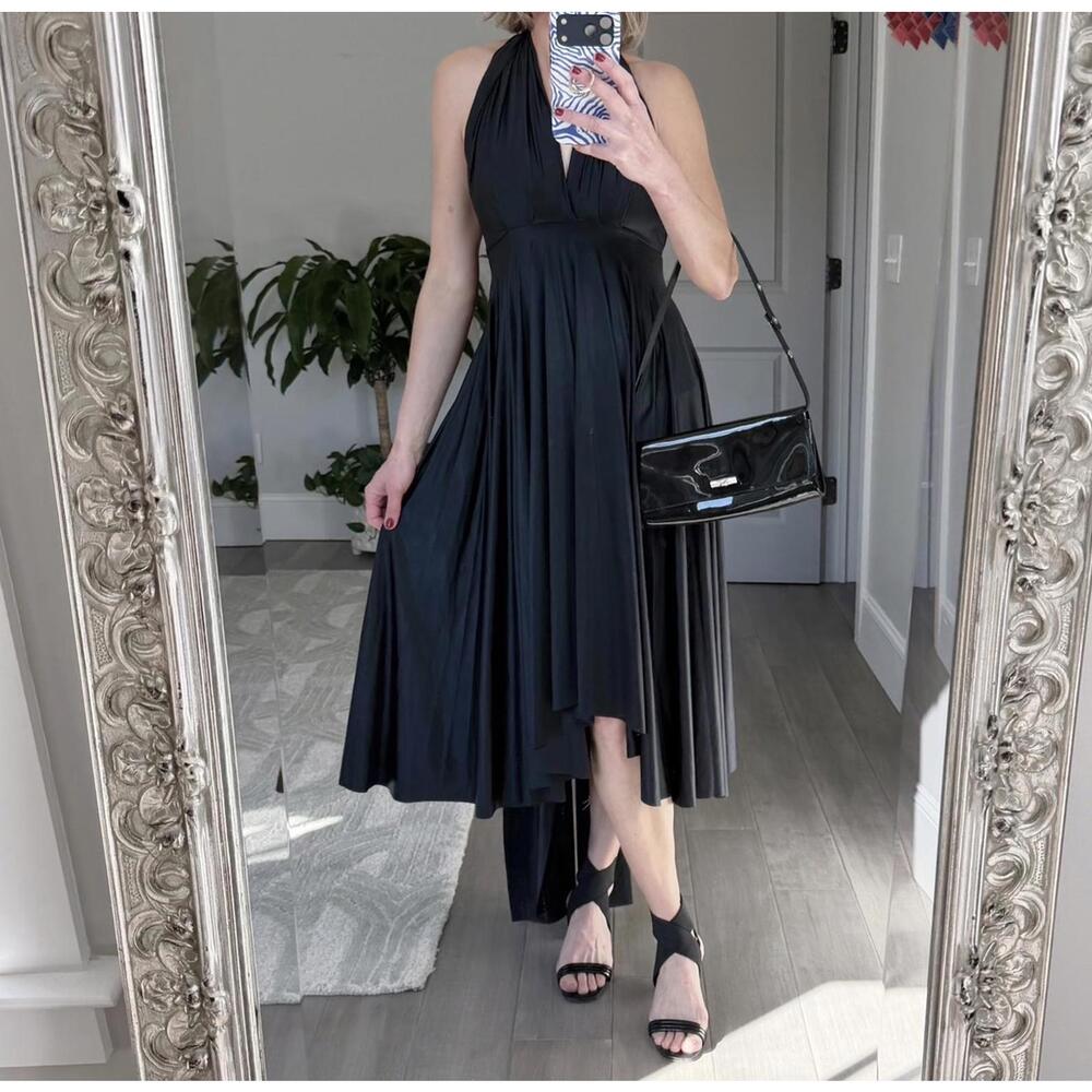 Butter by Nadia Signature Jersey Wrap | Halter Midi Dress |  Flowing Skirt OS